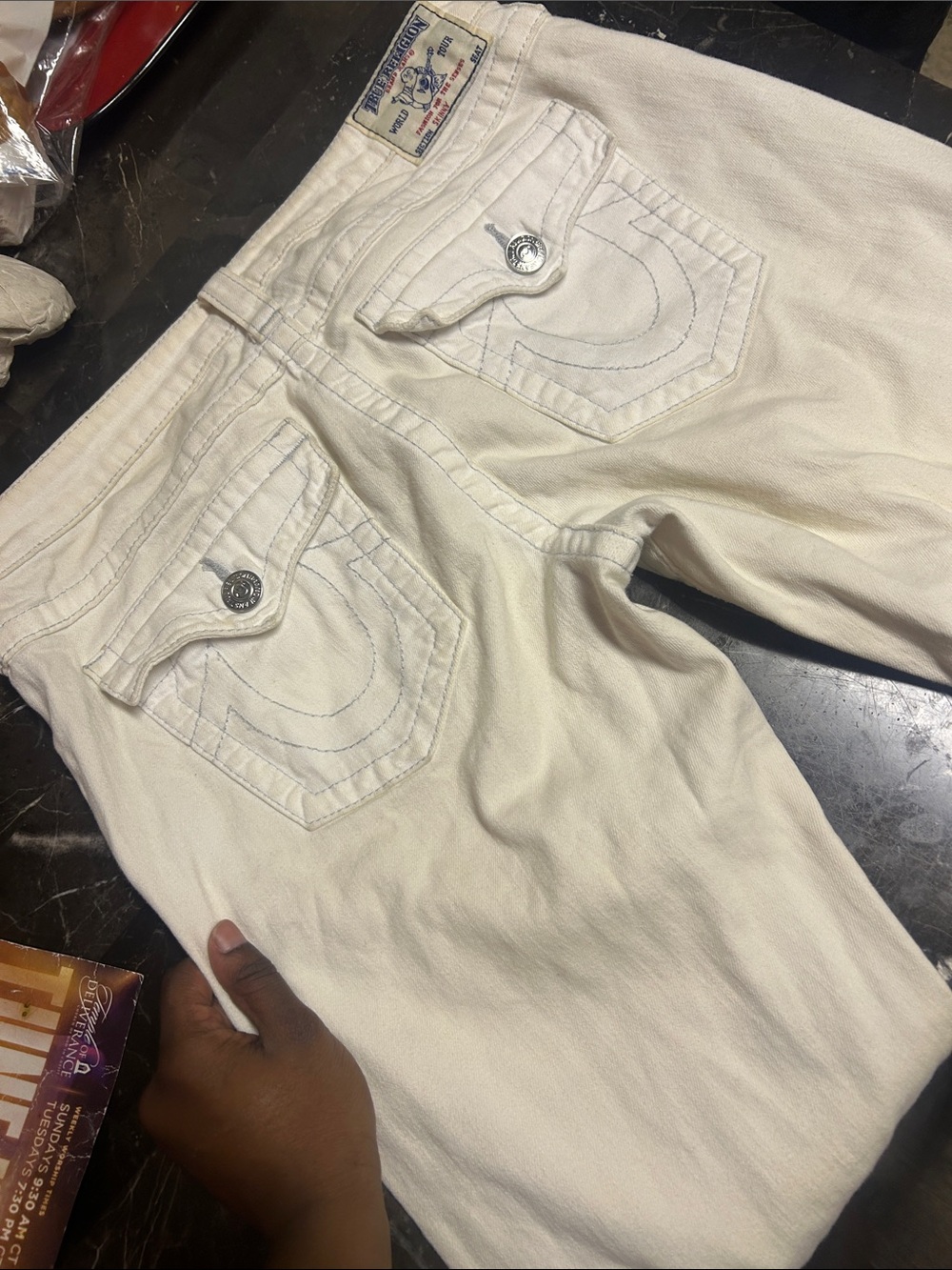 True Religion White Flare Jeans